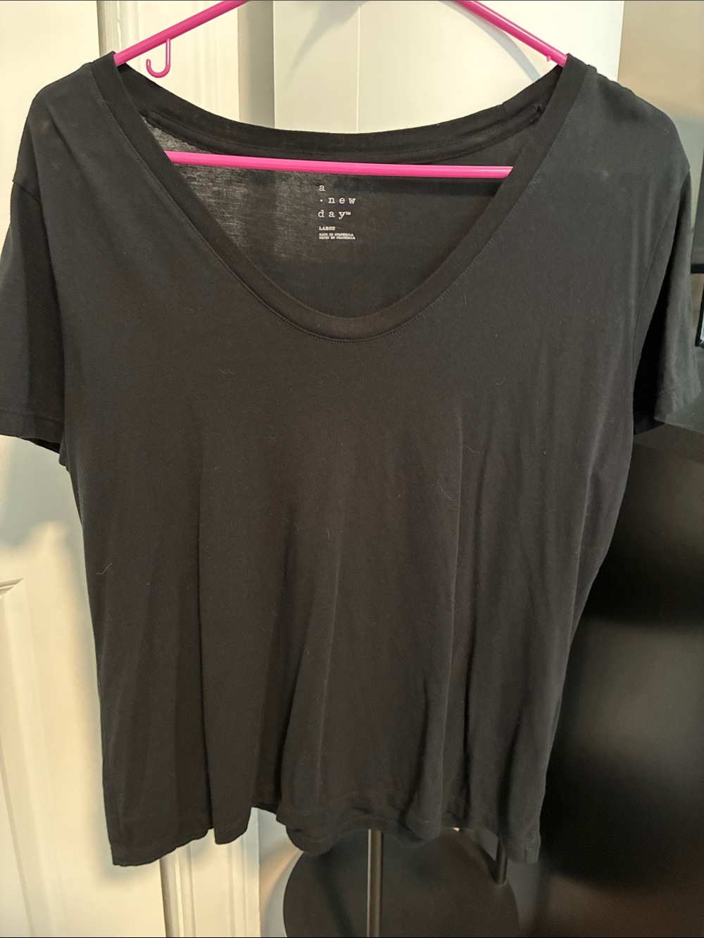 a new day Black Scoop Neck Short Sleeve Tee